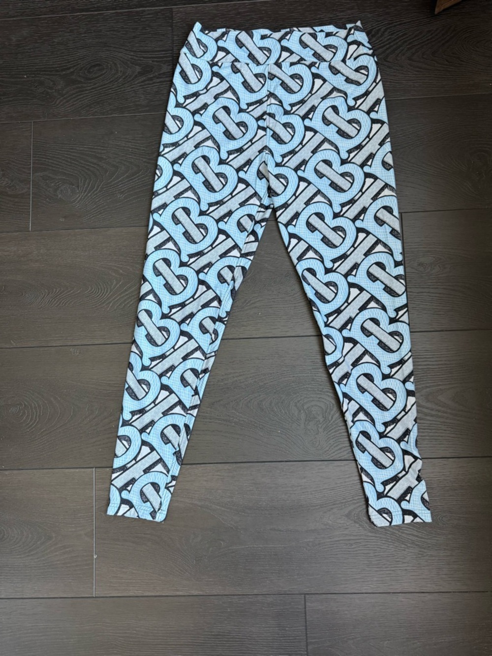 Burberry Blue & Black Monogram Leggings